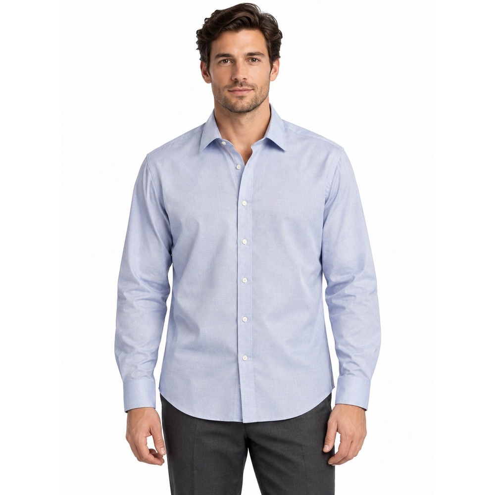 Banana Republic Mens XL Untucked Fit Non-Iron Blue Pattern Button Down Shirt